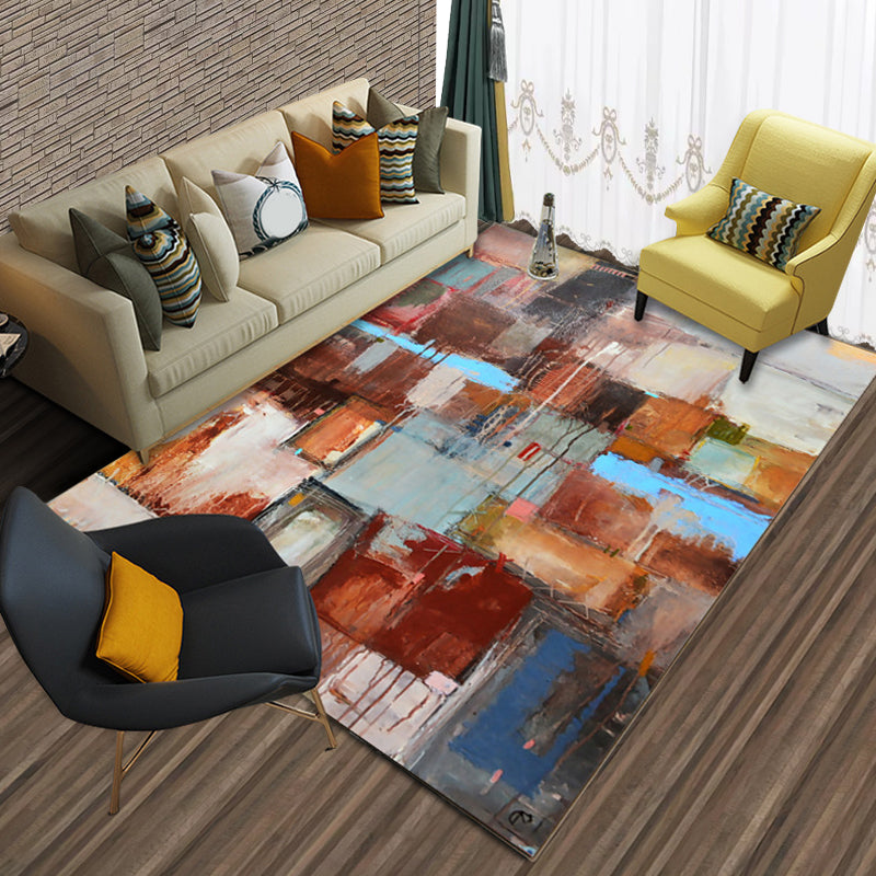 Stylish Abstract Pattern Rug Multicolor Modern Rug Polyester Washable Area Rug for Bedroom Red Clearhalo 'Area Rug' 'Modern' 'Rugs' Rug' 1580146