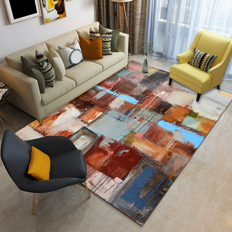 Stylish Abstract Pattern Rug Multicolor Modern Rug Polyester Washable Area Rug for Bedroom Clearhalo 'Area Rug' 'Modern' 'Rugs' Rug' 1580147
