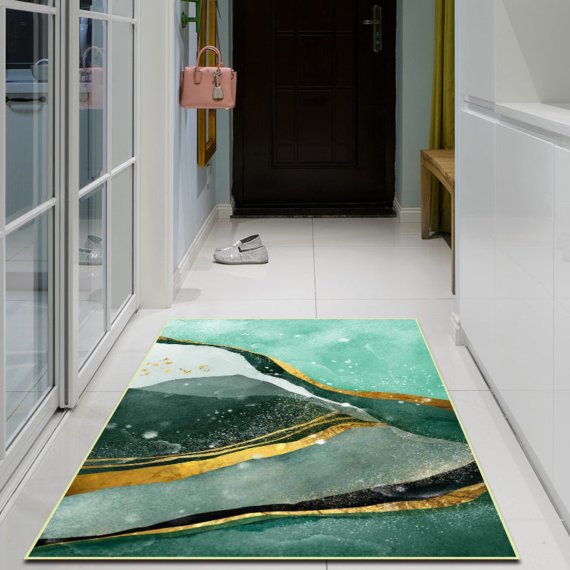 Creative Bird and Mountain Rug Green Contemporary Rug Polyester Washable Anti-Slip Backing Carpet for Living Room Clearhalo 'Area Rug' 'Modern' 'Rugs' Rug' 1580283