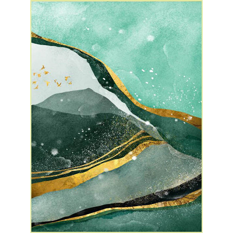 Creative Bird and Mountain Rug Green Contemporary Rug Polyester Washable Anti-Slip Backing Carpet for Living Room Clearhalo 'Area Rug' 'Modern' 'Rugs' Rug' 1580284