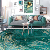 Green and Golden Contemporary Rug Polyester Watercolor Pattern Rug Washable Non-Slip Backing Carpet for Living Room Clearhalo 'Area Rug' 'Modern' 'Rugs' Rug' 1580307