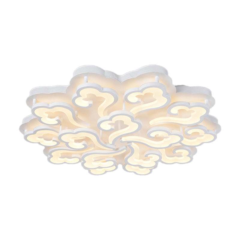 Acrylic Cloud LED Flush Ceiling Lamp Simplicity 4/6/12 Lights Flush Mount Lighting Fixture in Warm/White/Natural Light Clearhalo 'Ceiling Lights' 'Close To Ceiling Lights' 'Close to ceiling' 'Semi-flushmount' Lighting' 158031