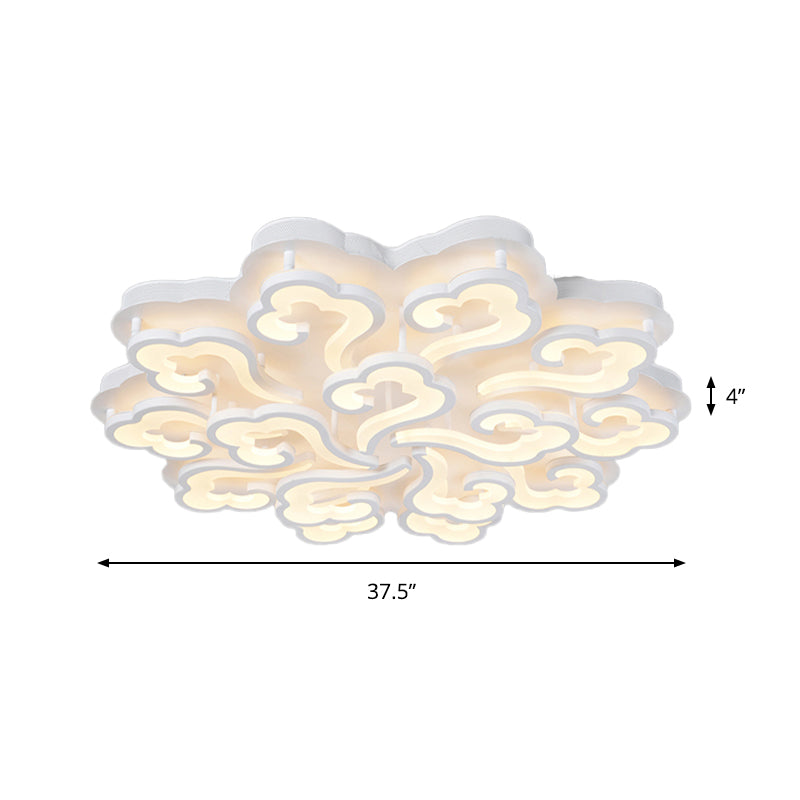 Acrylic Cloud LED Flush Ceiling Lamp Simplicity 4/6/12 Lights Flush Mount Lighting Fixture in Warm/White/Natural Light Clearhalo 'Ceiling Lights' 'Close To Ceiling Lights' 'Close to ceiling' 'Semi-flushmount' Lighting' 158032