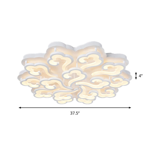 Acrylic Cloud LED Flush Ceiling Lamp Simplicity 4/6/12 Lights Flush Mount Lighting Fixture in Warm/White/Natural Light Clearhalo 'Ceiling Lights' 'Close To Ceiling Lights' 'Close to ceiling' 'Semi-flushmount' Lighting' 158032