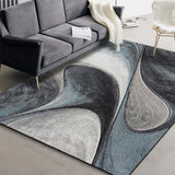 Simple Abstract Rug Grey and Blue Polyester Rug Washable Non-Slip Backing Area Rug for Bedroom Grey Clearhalo 'Area Rug' 'Modern' 'Rugs' Rug' 1580330