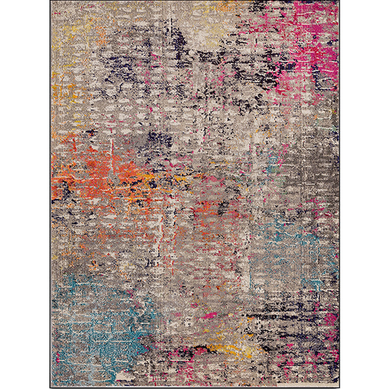 Brown Multicolor Contemporary Rug Polyester Oil Painting Print Rug Washable Non-Slip Backing Carpet for Living Room Clearhalo 'Area Rug' 'Modern' 'Rugs' Rug' 1580364
