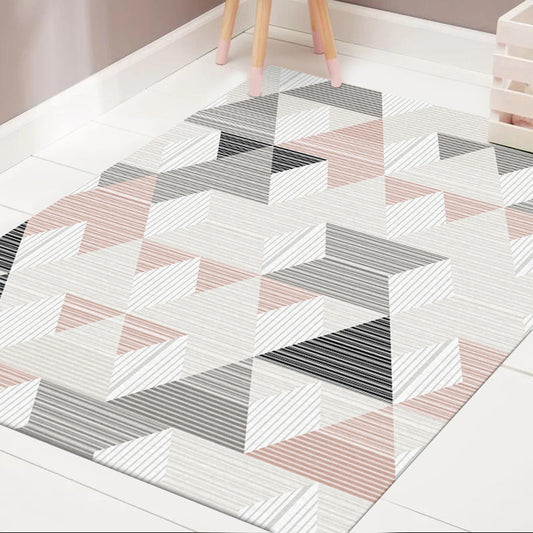 Casual Modern Rug in Ivory Geometry Triangle Pattern Rug Polyester Machine Washable Carpet for Home Decoration Clearhalo 'Area Rug' 'Modern' 'Rugs' Rug' 1580395