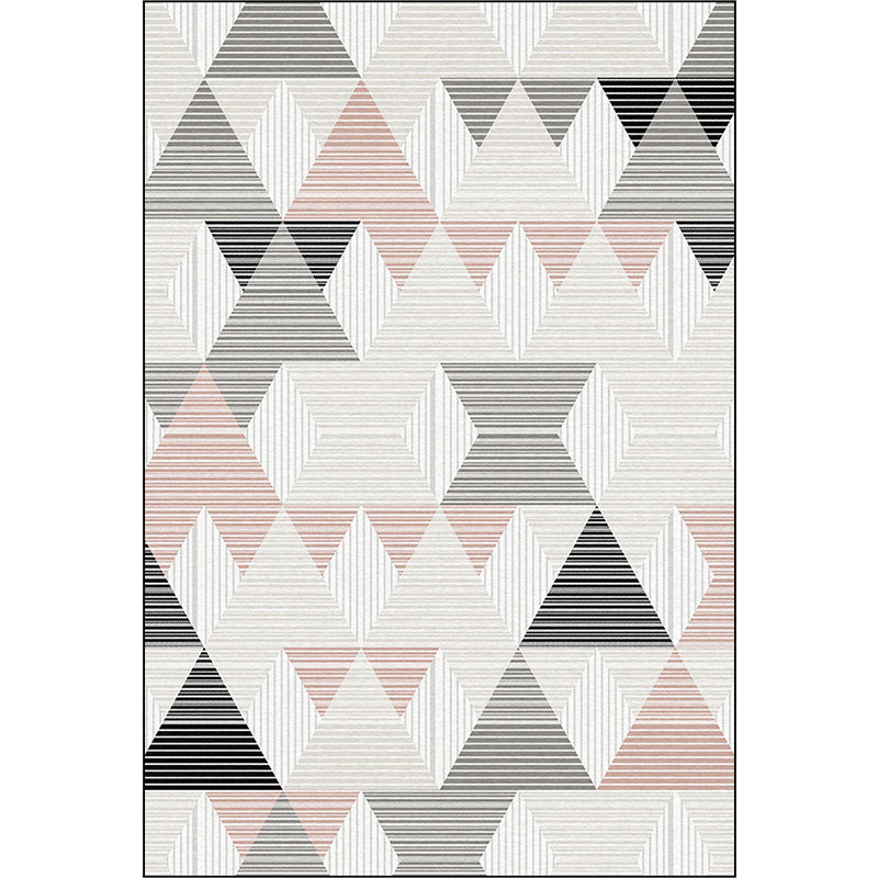 Casual Modern Rug in Ivory Geometry Triangle Pattern Rug Polyester Machine Washable Carpet for Home Decoration Clearhalo 'Area Rug' 'Modern' 'Rugs' Rug' 1580396