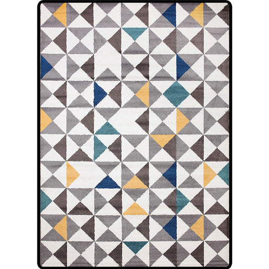 Scandinavian Modern Rug in White Geometry Triangle Pattern Rug Polyester Washable Carpet for Home Decoration Clearhalo 'Area Rug' 'Modern' 'Rugs' Rug' 1580412