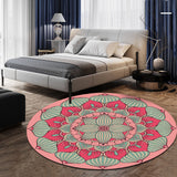 Vintage Floral Print Rug Pink Flannel Rug Machine Washable Anti-Slip Area Rug for Bedroom Clearhalo 'Area Rug' 'Moroccan' 'Rugs' Rug' 1580451