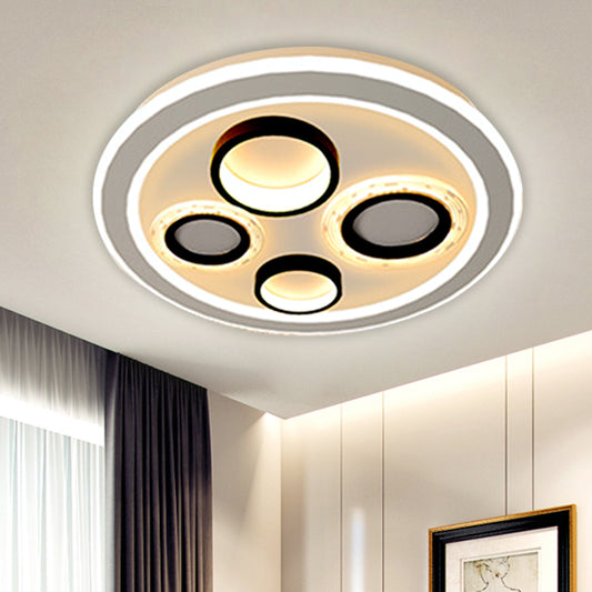 Circular Flush Mount Modernist Acrylic LED Black Ceiling Light Fixture for Bedroom, 16.5"/20.5" Wide Clearhalo 'Ceiling Lights' 'Close To Ceiling Lights' 'Close to ceiling' 'Flush mount' Lighting' 1580705