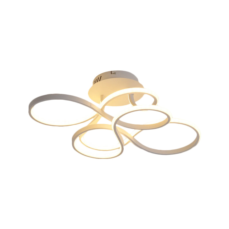 Metallic Twisted Line Flush Mount Simplicity White/Brass/Gold LED Close to Ceiling Lighting, White/3 Color Light Clearhalo 'Ceiling Lights' 'Close To Ceiling Lights' 'Close to ceiling' 'Semi-flushmount' Lighting' 1580725