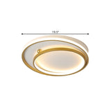 Metallic Dual Ring Ceiling Flush Contemporary 16"/19.5" Wide LED Gold Flush Mount Fixture in Warm/White Light Clearhalo 'Ceiling Lights' 'Close To Ceiling Lights' 'Close to ceiling' 'Flush mount' Lighting' 1580816