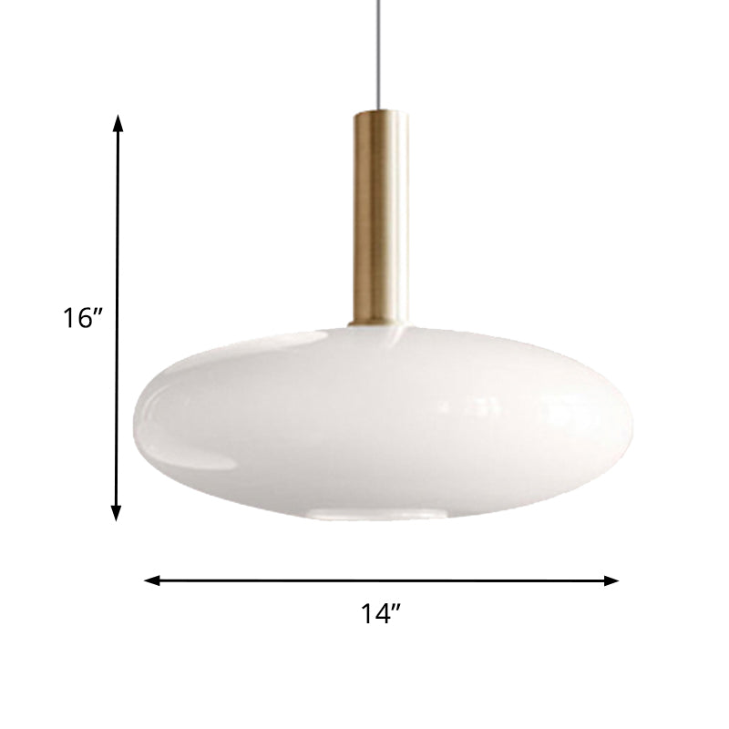 White Glass Globe/Ellipsoid/Dome Pendant Lighting Modern 1 Light Brass Led Hanging Ceiling Lamp Fixture Clearhalo 'Ceiling Lights' 'Glass shade' 'Glass' 'Modern Pendants' 'Modern' 'Pendant Lights' 'Pendants' Lighting' 158218