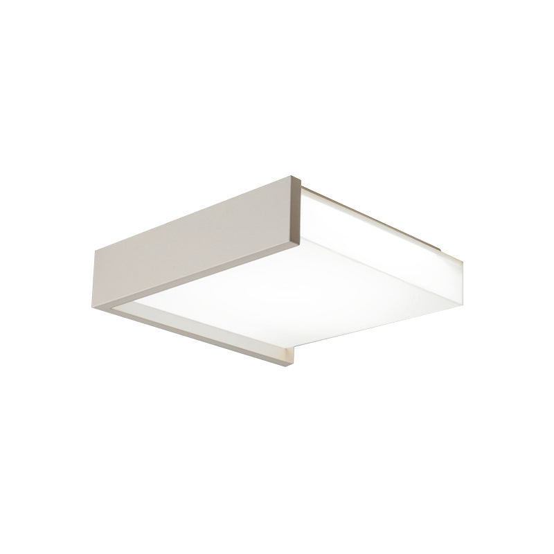 Square Acrylic Shade Ceiling Flush Mount Light Modern Simple Metal Integrated LED 16"/19.5" Wide White Bedroom Flush Mount Fixture in Warm/White Clearhalo 'Ceiling Lights' 'Close To Ceiling Lights' 'Close to ceiling' 'Flush mount' Lighting' 158337