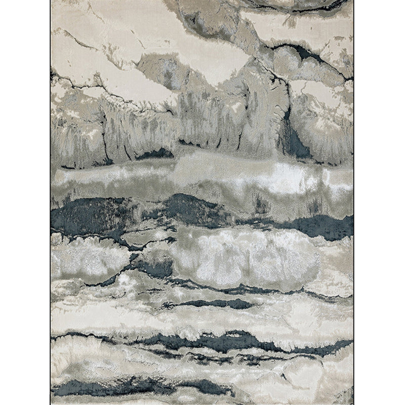 Minimalist Modern Rug in Grey Abstract Landscape Painting Pattern Rug Polyester Washable Carpet for Home Decoration Clearhalo 'Area Rug' 'Modern' 'Rugs' Rug' 1583677