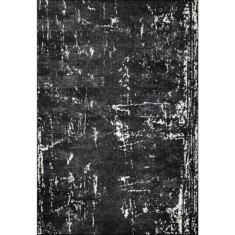 Black Industrial Rug Polyester Abstract Rug Washable Non-Slip Backing Carpet for Living Room Clearhalo 'Area Rug' 'Rug' 1583722