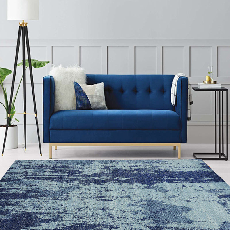 Scandinavian Modern Rug in Blue Abstract Watercolor Painting Pattern Rug Polyester Washable Carpet for Home Decoration Blue Clearhalo 'Area Rug' 'Modern' 'Rugs' Rug' 1583742