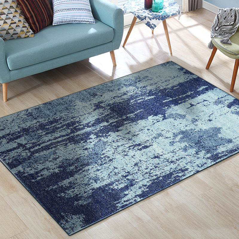 Scandinavian Modern Rug in Blue Abstract Watercolor Painting Pattern Rug Polyester Washable Carpet for Home Decoration Clearhalo 'Area Rug' 'Modern' 'Rugs' Rug' 1583743