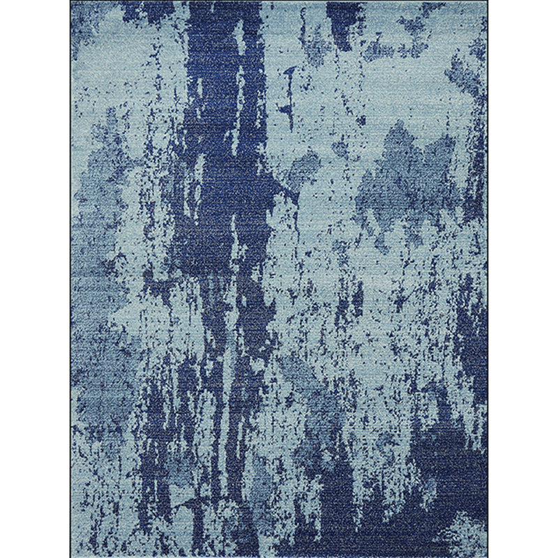 Scandinavian Modern Rug in Blue Abstract Watercolor Painting Pattern Rug Polyester Washable Carpet for Home Decoration Clearhalo 'Area Rug' 'Modern' 'Rugs' Rug' 1583744