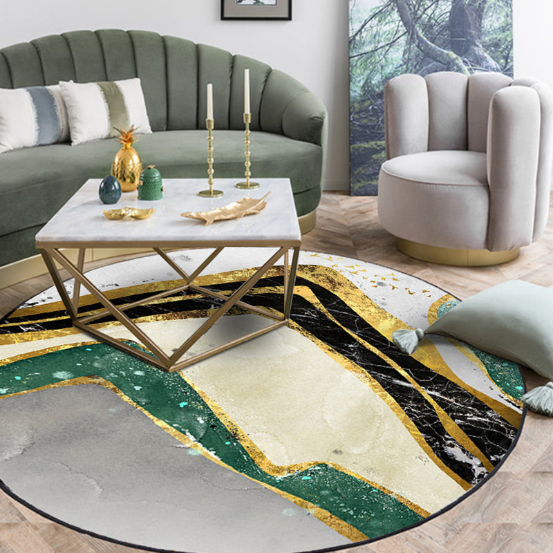 Novelty Modern Rug Colorful Abstract Painting Bird Pattern Rug Polyester Washable Anti-Slip Carpet for Home Decoration Black Clearhalo 'Area Rug' 'Modern' 'Rugs' Rug' 1583756