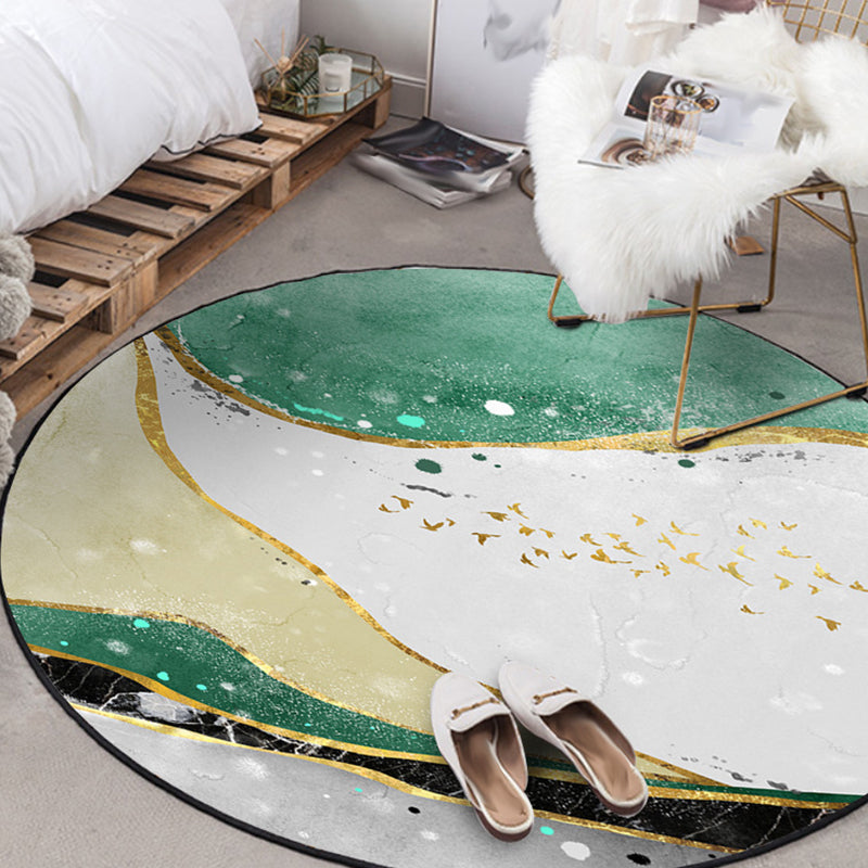 Novelty Modern Rug Colorful Abstract Painting Bird Pattern Rug Polyester Washable Anti-Slip Carpet for Home Decoration White Clearhalo 'Area Rug' 'Modern' 'Rugs' Rug' 1583763