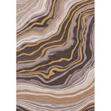 Minimalist Modern Rug in Brown Abstract Curve Line Pattern Rug Polyester Washable Non-Slip Carpet for Home Decoration Clearhalo 'Area Rug' 'Modern' 'Rugs' Rug' 1583825