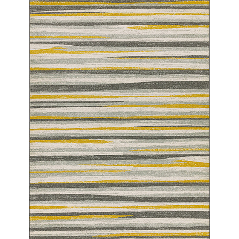 Modern Living Room Rug in Grey Abstract Stripe Print Rug Polyester Washable Non-Slip Backing Area Rug Clearhalo 'Area Rug' 'Modern' 'Rugs' Rug' 1583846