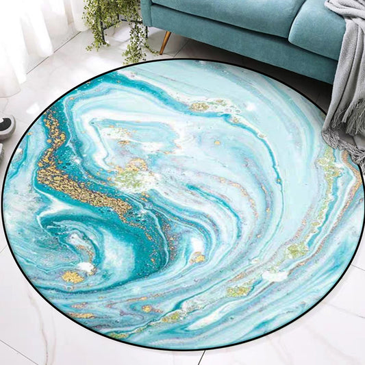 Blue Bedroom Rug Modern Abstract Seawater Pattern Area Rug Polyester Washable Pet Friendly Carpet Clearhalo 'Area Rug' 'Modern' 'Rugs' Rug' 1583867