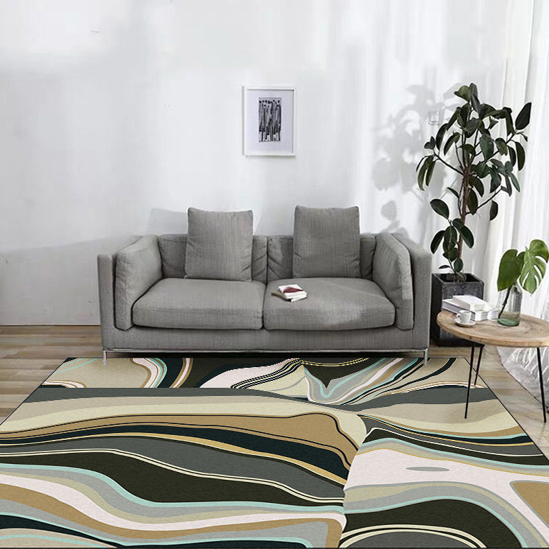 Multicolored Bedroom Rug Modern Abstract Twisted Line Pattern Area Rug Polyester Washable Non-Slip Carpet Clearhalo 'Area Rug' 'Modern' 'Rugs' Rug' 1584103