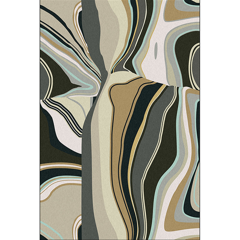Multicolored Bedroom Rug Modern Abstract Twisted Line Pattern Area Rug Polyester Washable Non-Slip Carpet Clearhalo 'Area Rug' 'Modern' 'Rugs' Rug' 1584104