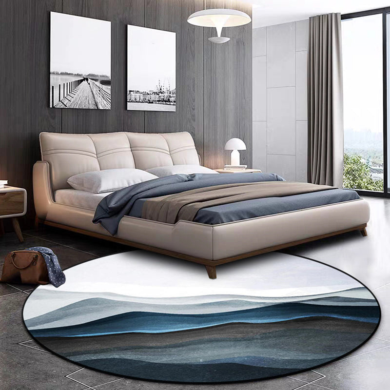 Multi-colored Bedroom Rug Modern Abstract Mountain Pattern Area Rug Polyester Pet Friendly Washable Carpet Blue Clearhalo 'Area Rug' 'Modern' 'Rugs' Rug' 1584109