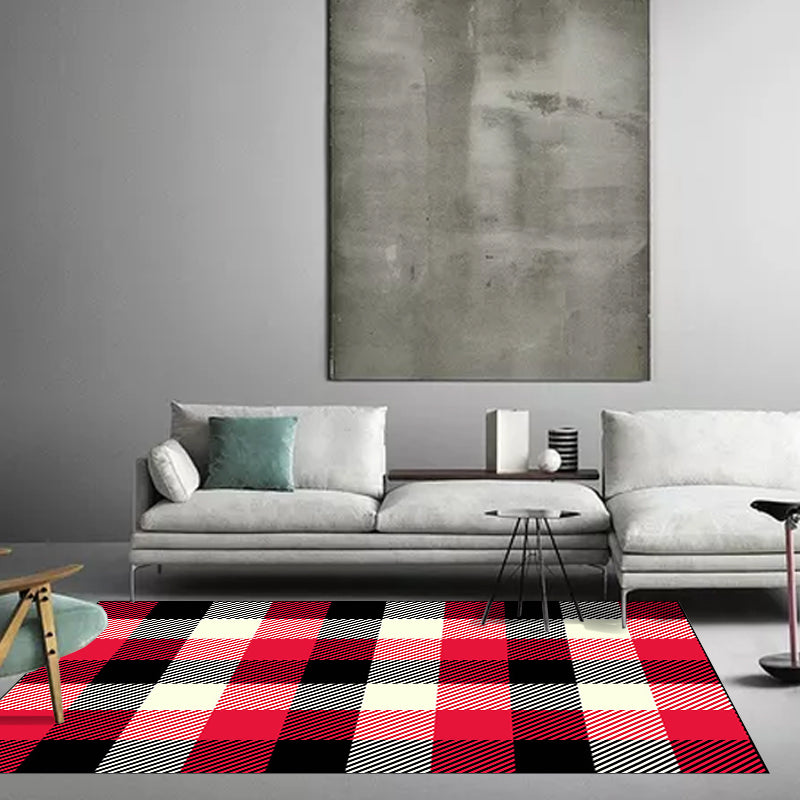 Simple Modern Rug Multicolor Plaid Pattern Rug Polyester Non-Slip Carpet for Home Decoration Clearhalo 'Area Rug' 'Modern' 'Rugs' Rug' 1584132