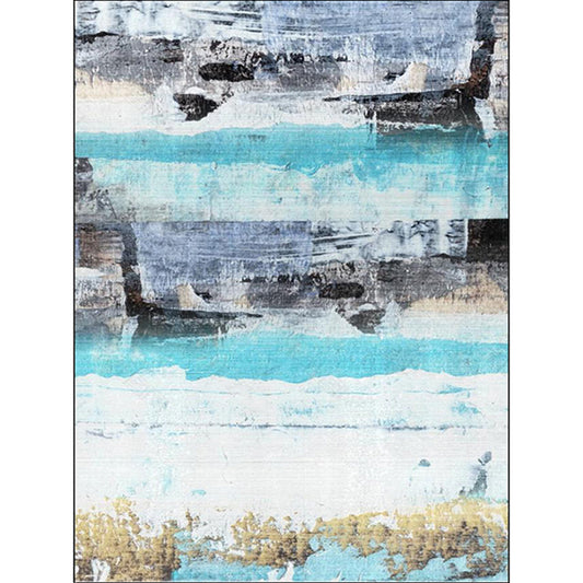 Modern Living Room Rug in Blue Abstract Oil-painting Print Rug Polyester Washable Stain-Resistant Area Rug Clearhalo 'Area Rug' 'Modern' 'Rugs' Rug' 1584216