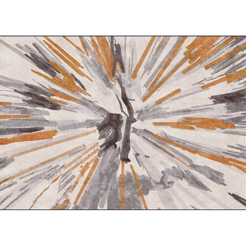 Ivory Bedroom Rug Modern Abstract Watercolor Painting Lines Pattern Area Rug Polyester Anti-Slip Machine Washable Carpet Clearhalo 'Area Rug' 'Modern' 'Rugs' Rug' 1584245