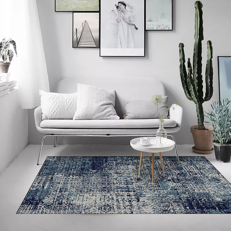 Modern Living Room Rug in Blue Abstract Print Rug Polyester Machine Washable Non-Slip Area Rug Clearhalo 'Area Rug' 'Modern' 'Rugs' Rug' 1584298