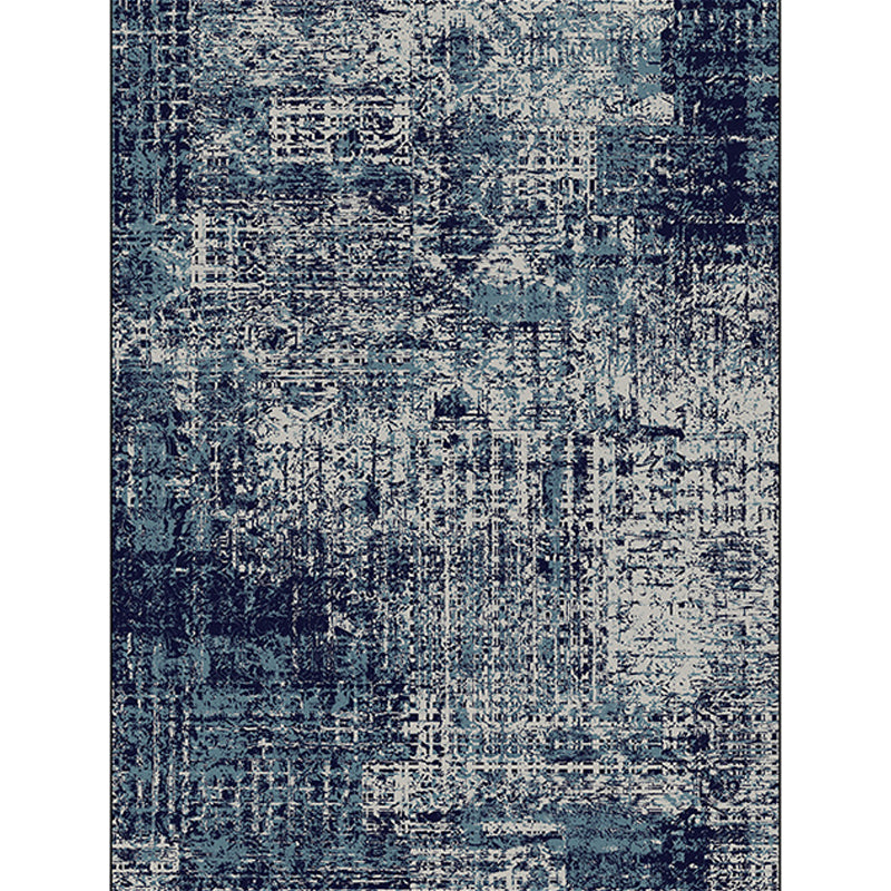 Modern Living Room Rug in Blue Abstract Print Rug Polyester Machine Washable Non-Slip Area Rug Clearhalo 'Area Rug' 'Modern' 'Rugs' Rug' 1584299