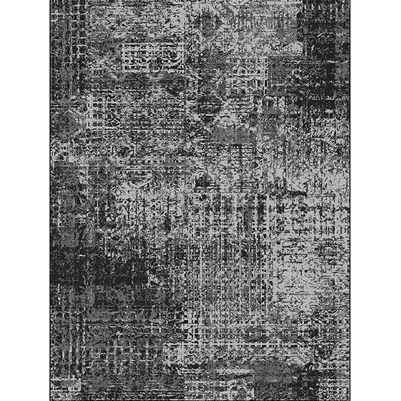 Black Bedroom Rug Modern Abstract Pattern Area Rug Polyester Stain-Resistant Machine Washable Carpet Clearhalo 'Area Rug' 'Modern' 'Rugs' Rug' 1584306