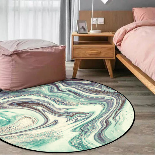 Modern Living Room Rug in Green Abstract Marble Print Rug Polyester Washable Non-Slip Backing Area Rug Clearhalo 'Area Rug' 'Modern' 'Rugs' Rug' 1584320