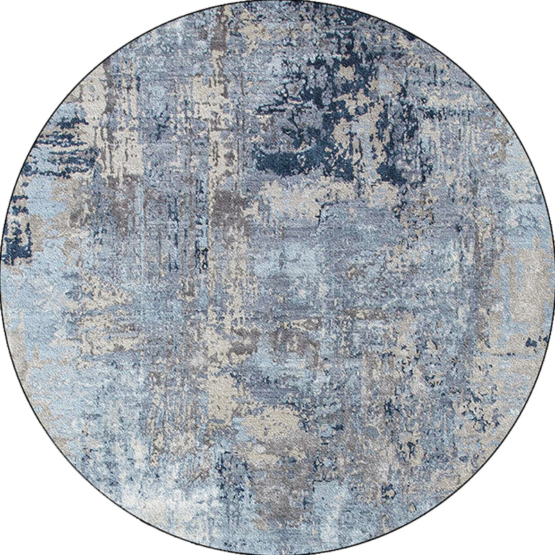 Blue Bedroom Rug Modern Abstract Painting Pattern Area Rug Polyester Stain-Resistant Washable Carpet Clearhalo 'Area Rug' 'Modern' 'Rugs' Rug' 1584435