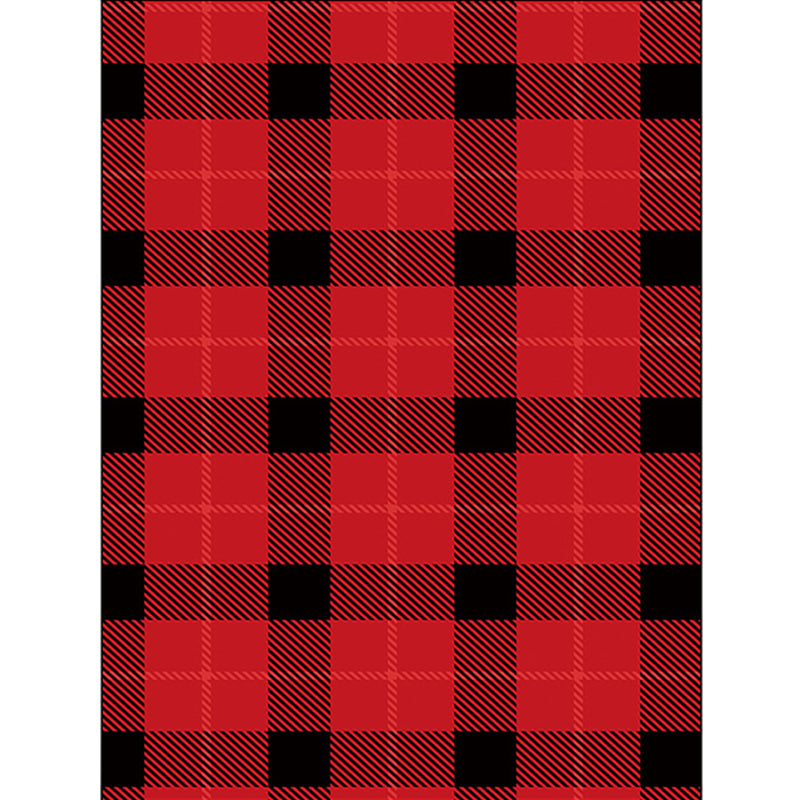 Modern Living Room Rug in Brown and Red Tartan Print Rug Polyester Pet Friendly Area Rug Clearhalo 'Area Rug' 'Modern' 'Rugs' Rug' 1584474