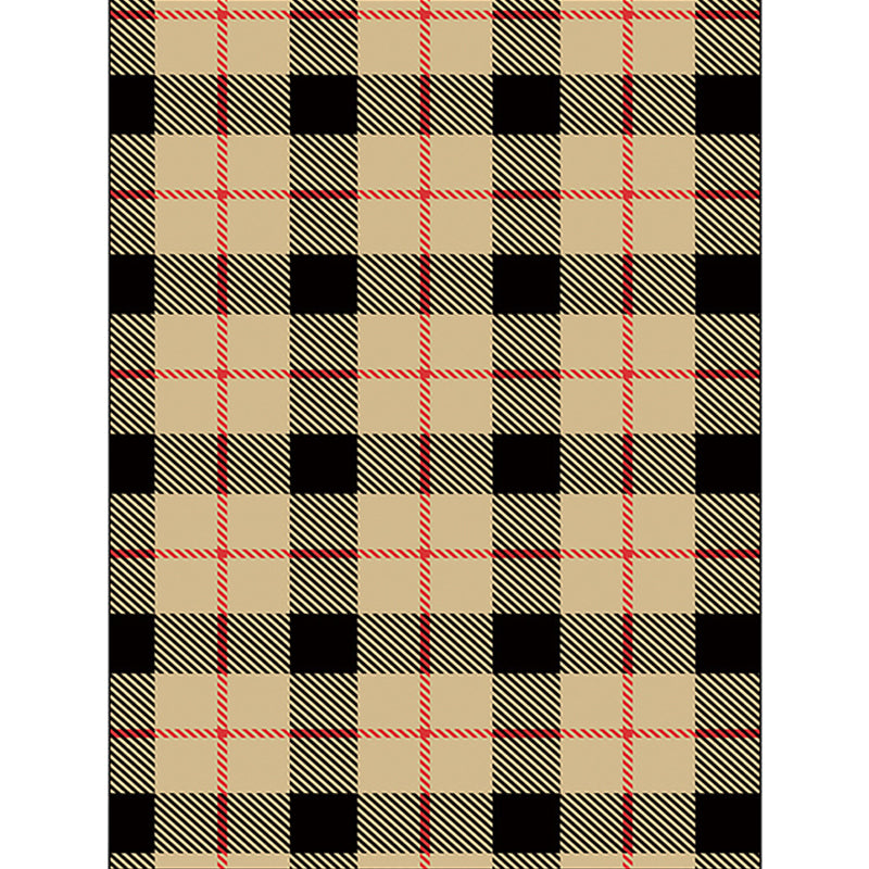 Modern Living Room Rug in Brown and Red Tartan Print Rug Polyester Pet Friendly Area Rug Clearhalo 'Area Rug' 'Modern' 'Rugs' Rug' 1584482