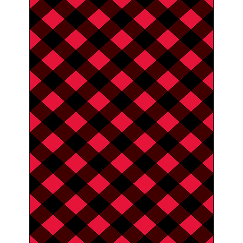 Red Bedroom Rug Modern Plaid Pattern Area Rug Polyester Non-Slip Backing Machine Washable Carpet Clearhalo 'Area Rug' 'Modern' 'Rugs' Rug' 1584490