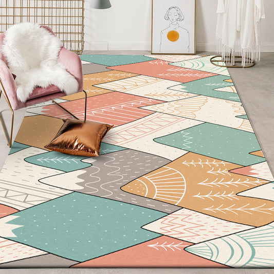 Minimalist Novelty Rug Colorful Colorblock Mountain Pattern Rug Polyester Machine Washable Carpet for Home Decoration Clearhalo 'Area Rug' 'Rug' 1584521