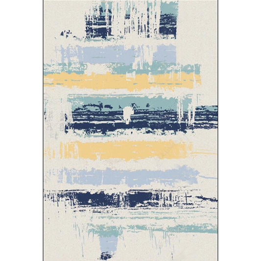 Ivory Bedroom Rug Modern Abstract Ink Painting Pattern Area Rug Polyester Machine Washable Pet Friendly Carpet Clearhalo 'Area Rug' 'Modern' 'Rugs' Rug' 1584611