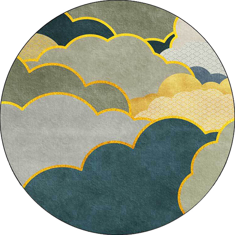 Contemporary Modern Rug Colorful Abstract Clouds Pattern Rug Polyester Non-Slip Washable Carpet for Home Decoration Clearhalo 'Area Rug' 'Modern' 'Rugs' Rug' 1584639