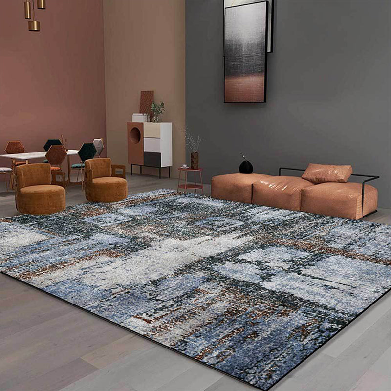 Whitewash Abstract Rug Grey Industrial Rug Polyester Washable Anti-Slip Backing Area Rug for Living Room Grey Clearhalo 'Area Rug' 'Rug' 1584692