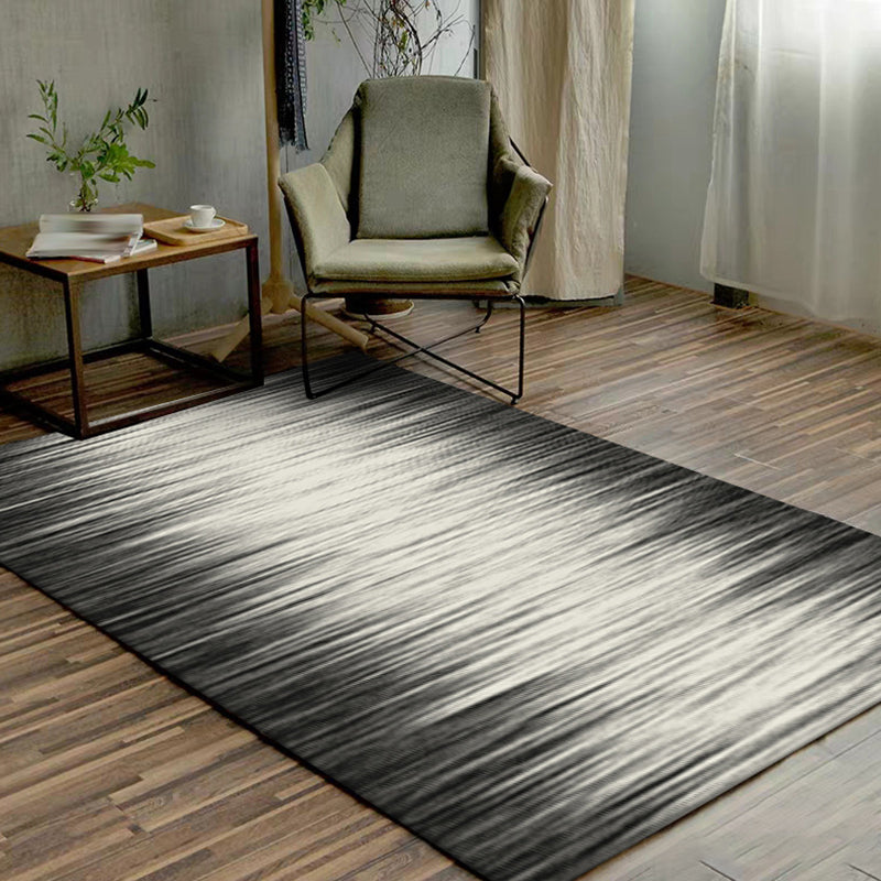 Modern Living Room Rug in Ivory and Black Abstract Oil Painting Line Print Rug Polyester Non-Slip Washable Area Rug Clearhalo 'Area Rug' 'Modern' 'Rugs' Rug' 1584717