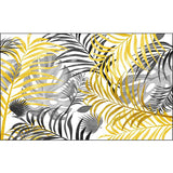 Yellow and White Casual Rug Polyester Leaf Print Rug Washable Non-Slip Backing Carpet for Living Room Clearhalo 'Area Rug' 'Rug' 1584770