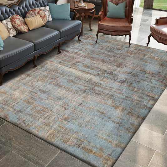 Brown and Blue Industrial Rug Polyester Abstract Rug Washable Non-Slip Backing Carpet for Living Room Clearhalo 'Area Rug' 'Rug' 1584793